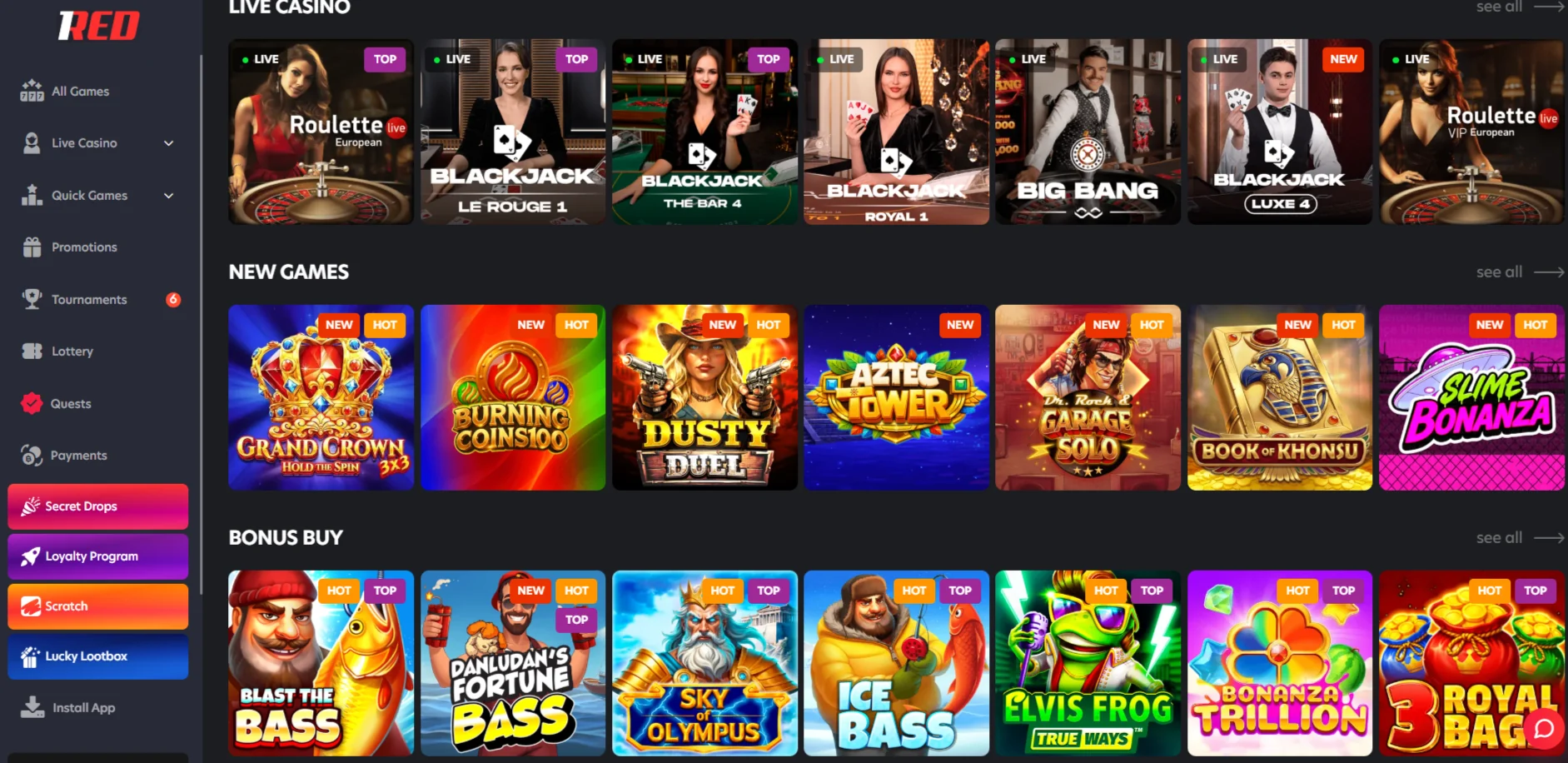 Juegos de 1REDBET Casino